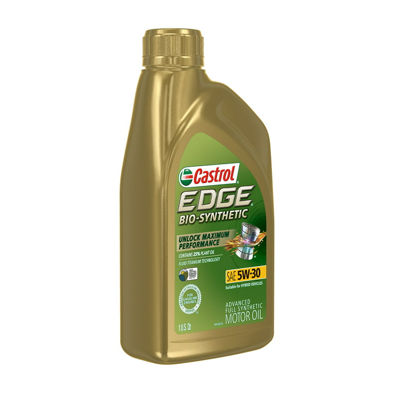 Castrol Edge Bio-Synthetic 5W-30 Advanced Full Synthetic Motor Oil, 1 Quart  