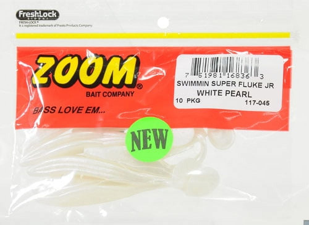 (2 pack) Zoom Swimmin Super Fluke Jr White Pearl 10pk