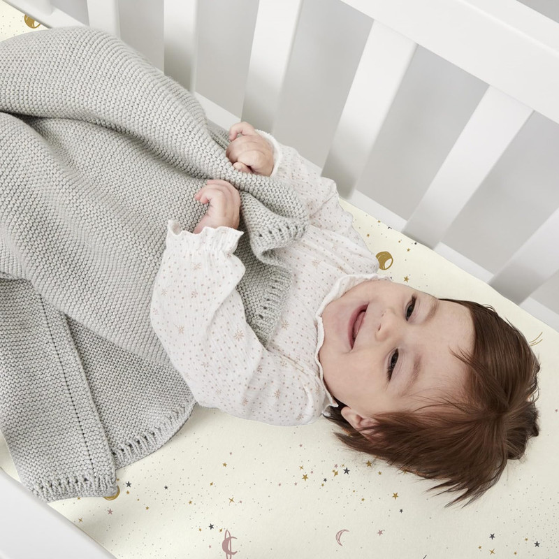 Plushii Baby Crib Sheets Fitted 4 Pack for Boys & Girls, 52'’ x 28'' Soft Microfiber Toddler Bed Sheets for Standard Crib & Toddler Mattresses (Star)