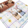thumbnail image 6 of Watercolor Easter Area Rug 6x9 Washable Rug Non Slip Cute Gnomes Eggs Flowers Colorful Grid Large Area Rug Soft Stainresistant Indoor Floor Carpet for Living Room Bedroom Home Office Dining Room, 6 of 8