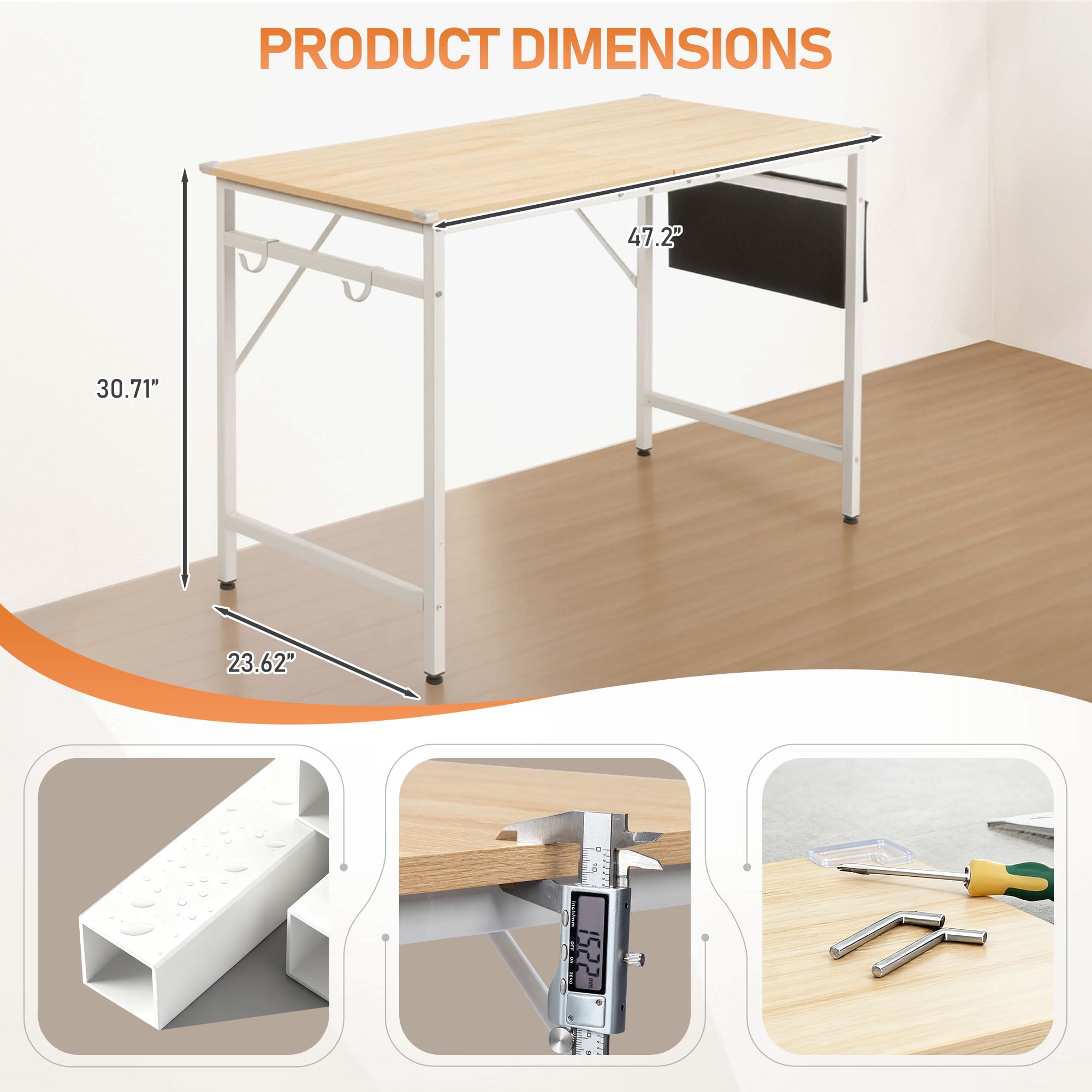 Ktaxon 47" Wood Computer Desk PC Laptop Study Table Workstation Home Office Furniture Oak
