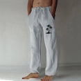 thumbnail image 1 of Puntoco Pantalones casuales largos para hombre, pantalones casuales con estampado de moda para hombre, cintura elástica con bolsillos, pantalones deportivos, 1 of 4