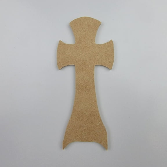 5"Decorative Wall Cross #69, Unfinished Wood Art Shape by Wooden Craft Cutouts, 1-8 Thickness