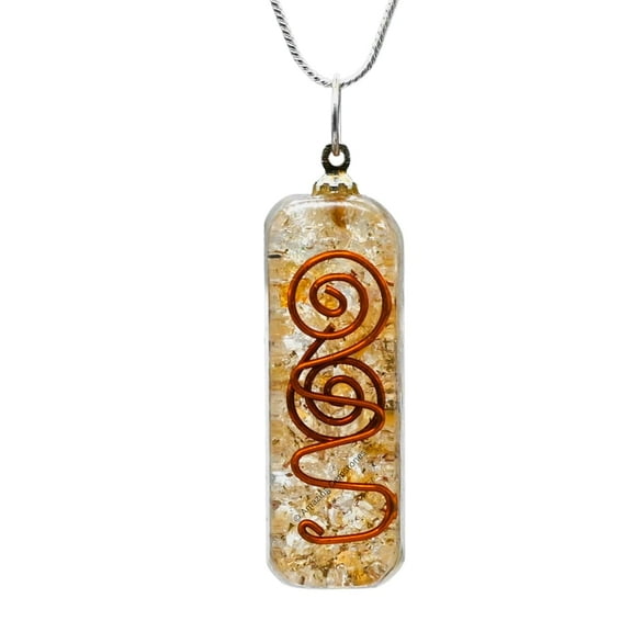 Citrine Orgone Pendant Crystal Necklace for Men Women