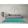 thumbnail image 3 of Ahgly Company Machine Washable Indoor Square Abstract Turquoise Blue Contemporary Area Rugs, 8' Square, 3 of 4