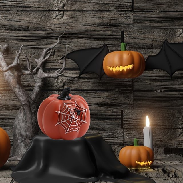 Halloween New Pumpkin Resin Ornaments Crafts Desktop Decoration Furnishings Garden Horror Decoration Props