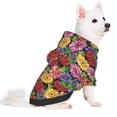 thumbnail image 2 of Goofa Daisies Flowers Pattern Small Dog Sweater Hoodies Pet Grey Hooded Soft Fleece Sweatshirts with Pocket Fall Winter Puppy Cat Sweaters Warm Clothes-X-Small, 2 of 8