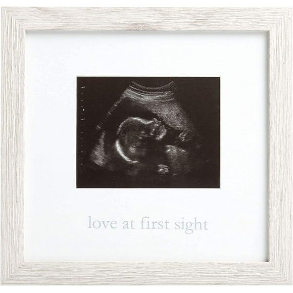 Kate & Milo Rustic Sonogram Picture Frame, Love at First Sight Gender-Neutral Baby Keepsake, Ultrasound Picture Frame, Modern Nursery Décor