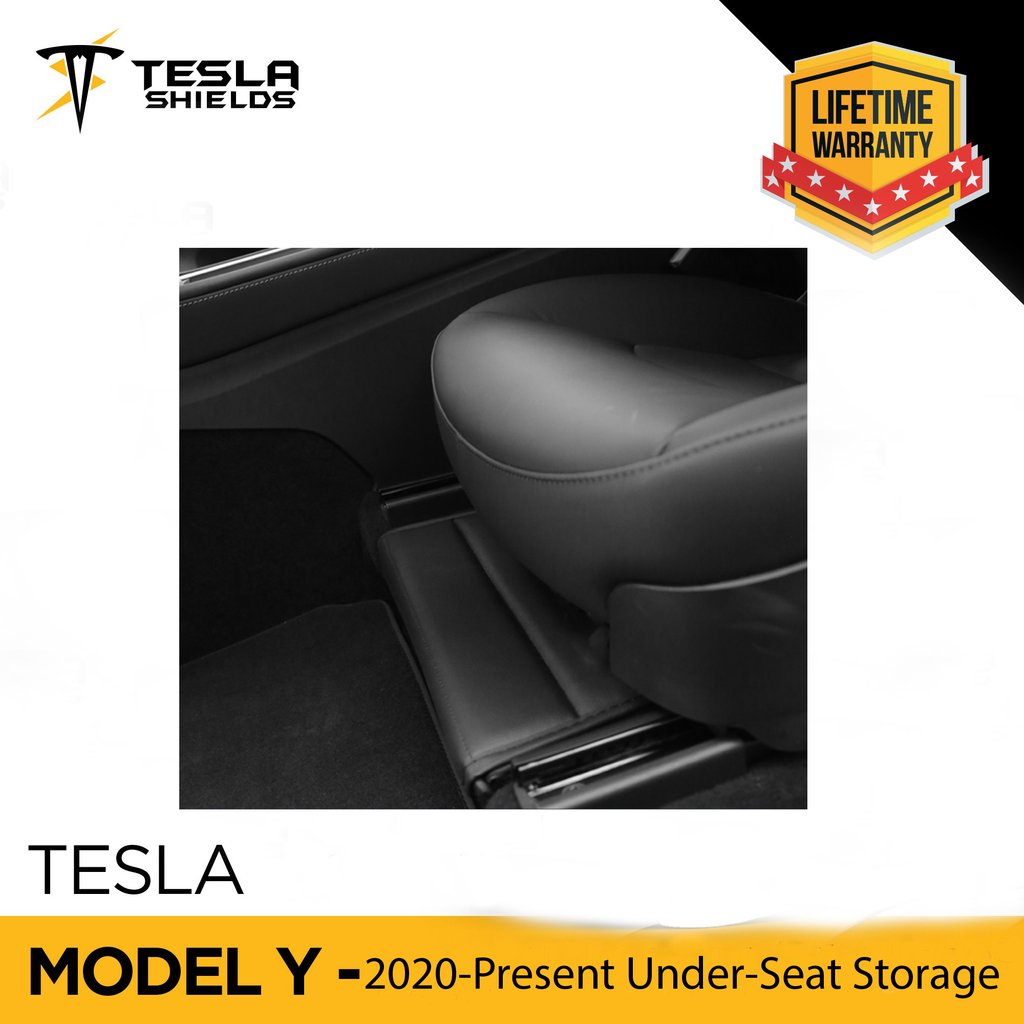 Tesla Model Y 2020 Under Seat Storage Box Organizer Hidden Tray Storage Bin - Expandable, Large Capacity, for Main Co-pilot & Passenger Seat