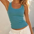 thumbnail image 2 of RUTAYY Women's Tank Tops Striped Sleeveless V-Neck Tops Soft Comfortable Casual Camisole Summer Daily Wear Versatile Travel Vest, 2 of 4