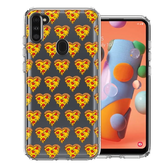 MUNDAZE For Samsung Galaxy A11 Pizza Hearts Polka dots Design Double Layer Phone Case Cover
