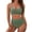 87#Army Green, variant on Womens High Waisted Bikini Sets Modest Tummy Control Swimsuits Cutout Crisscross Ruched Two Piece Bathing Suit Army Green XL