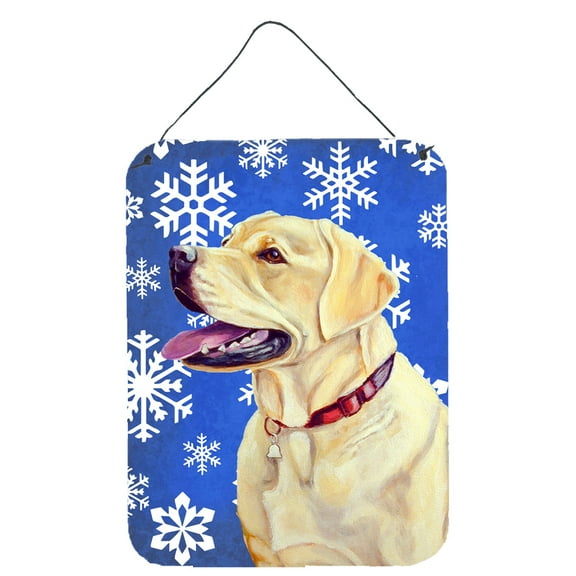 Labrador Winter Snowflakes Holiday Aluminium Metal Wall or Door Hanging Prints