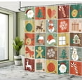 thumbnail image 5 of Ambesonne Christmas Shower Curtain, Gingerbread Man Reindeer, 69"Wx70"L, Multicolor, 5 of 5