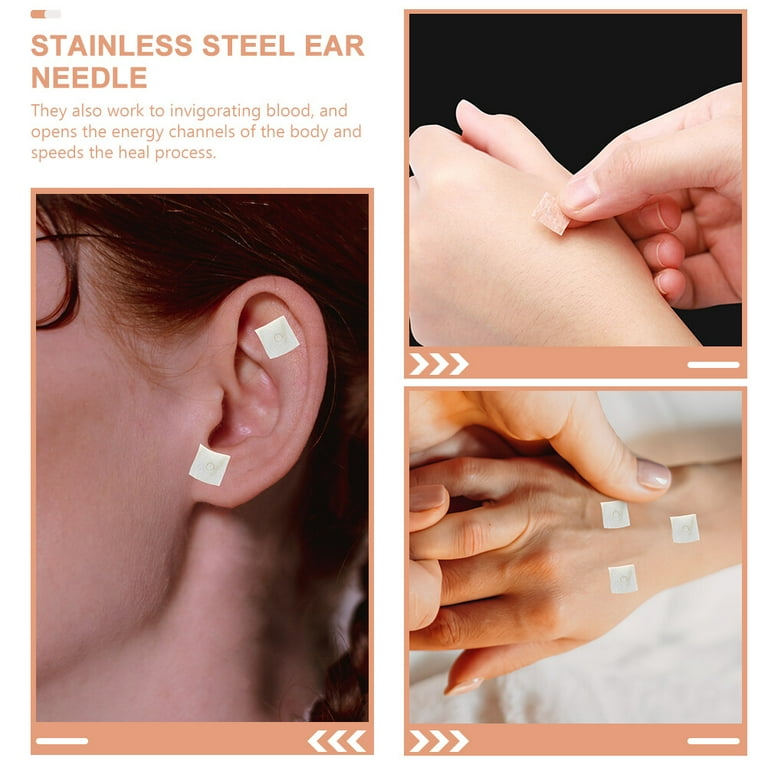 Homemaxs 100pcs Acupuncture Ear Pin Sticker Piercing Ear Needles Decals Internal Needles Sticker, Size: 0.022X0.15cM