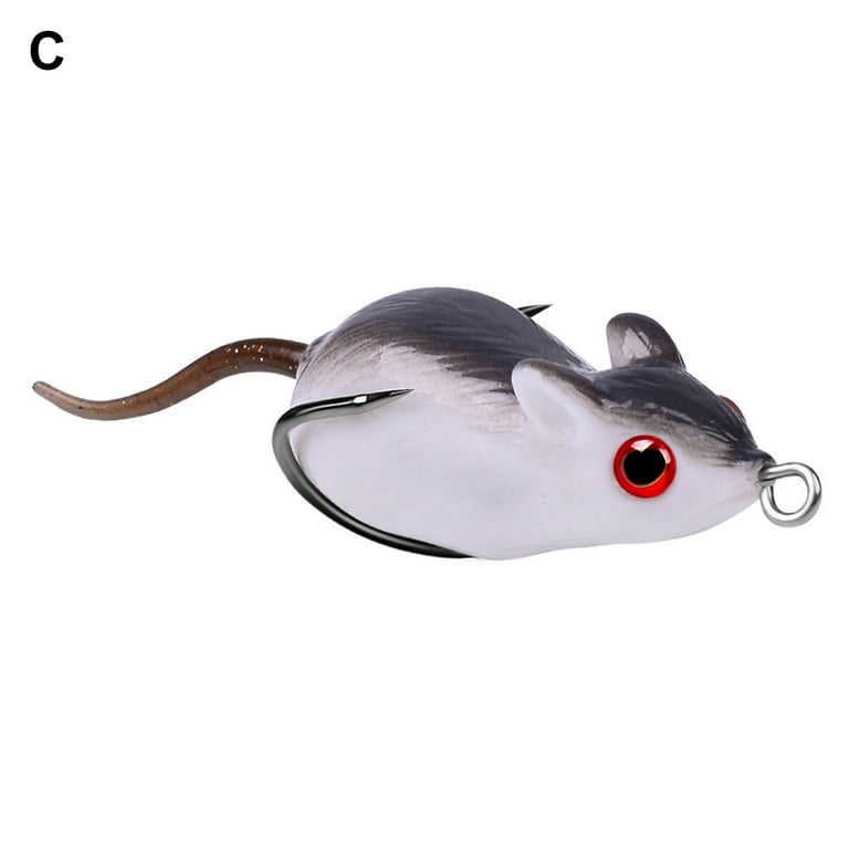 UDIYO 5cm 9g Silicone Rat Bait Flexible Sharp Hook Rat Lure With Double  Hook Fishing Accessory 