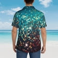thumbnail image 4 of Gaeub Colorful Rainbow Glitter Print Men's Hawaiian Shirt,Button Down Short Sleeves Shirts,Tropical Beach Casual Button Down Shirts,X-Large, 4 of 7