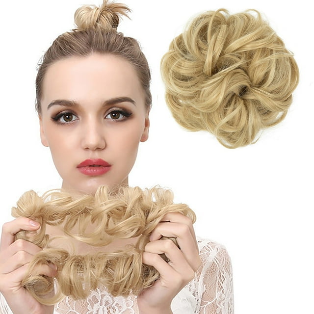 XIAQUJ Queue de Cheval d'Extension de Cheveux avec Bande Élastique en Caoutchouc, Extensions Updo, Postiche, Extensions de Queue de Cheval Synthétiques, Chouchous pour Femmes AF
