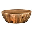 thumbnail image 1 of The Urban Port Mango Wood coffee Table in Round Shape, Dark Brown, 1 of 4