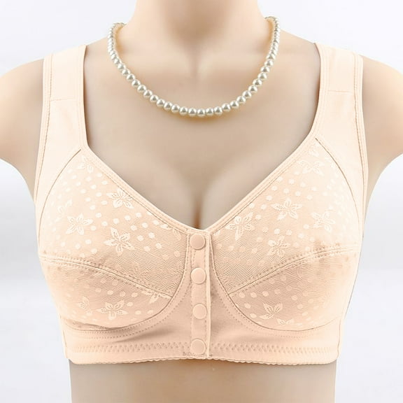 Summer Savings Clearance 2024! TAGOLD Womens Plus Size Bra,Woman's Embroidered Glossy Comfortable Breathable Bra Underwear No Rims