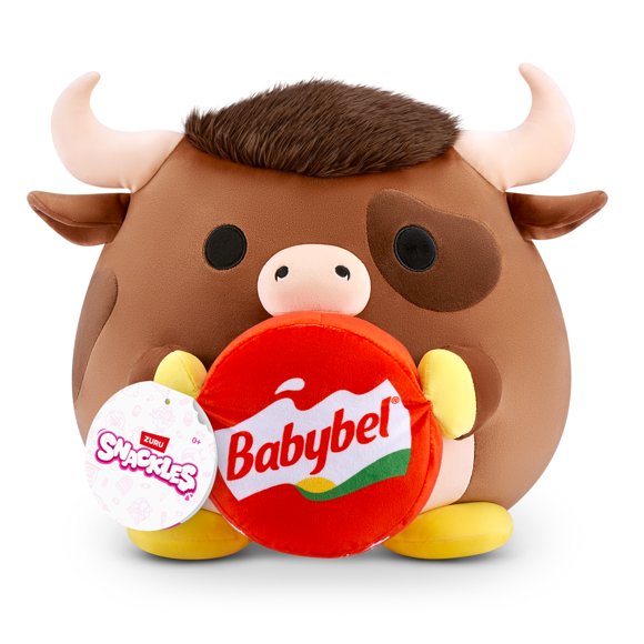 Snackles Peluche série 3 8 pouces sous licence de ZURU (Yak w/Babybel) de ZURU, Peluche avec licence accessoires Snack Brand