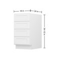 thumbnail image 3 of Furinno Shaker Drawer Base Kitchen Cabinet With 4-Drawers, Ready to Assemble, 24 D x 18 W x 34.5 H, White, 3 of 9