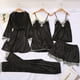 thumbnail image 1 of Pijamas de cinco piezas, ropa interior sexy, pijamas sexys, ropa de dormir, ropa de casa para mujer, pijamas de seda, 1 of 5