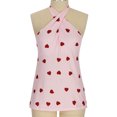 thumbnail image 6 of Women's Casual Crisscross Sleeveless Tank Halter Top Printed Summer Loose Cami Shirts Sexy Beach Blouses Camisole, 6 of 7