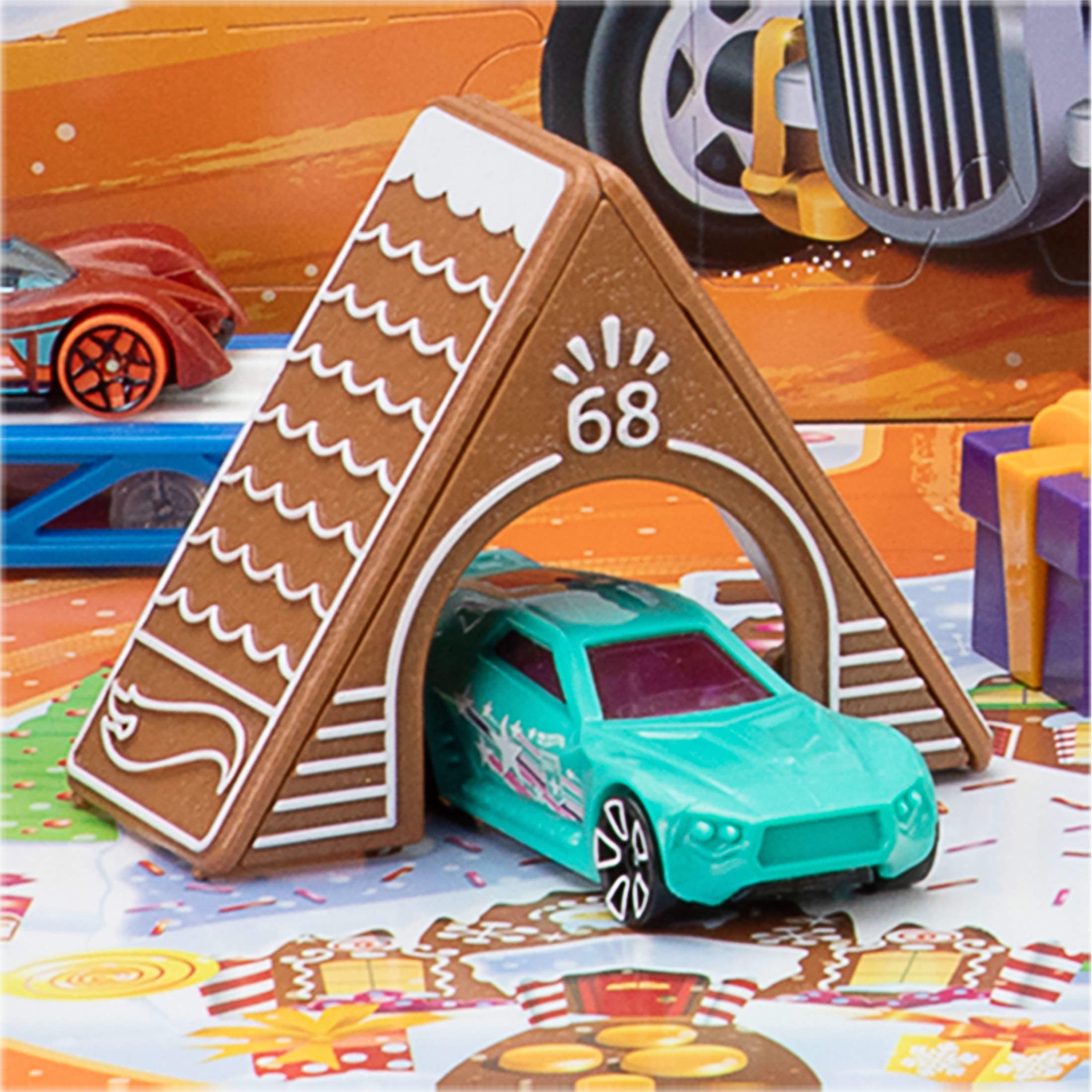 Hot Wheels 2025 Advent Calendar with 10 Toy Vehicles in 1:64 Scale