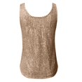 thumbnail image 5 of GPOECD Dressy Tank Tops for Women Neck Sleeveless Top with Shiny Details for Parties and Night Out Camisoles for Women Rose Gold,L, 5 of 9