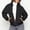 *Black, variant on ClodeEU Womens Long Sleeve Baseball Jacket,Warm Windproof Zipped Jacket, Stand Collar Loose Coat Tops Black,Womens Plus L