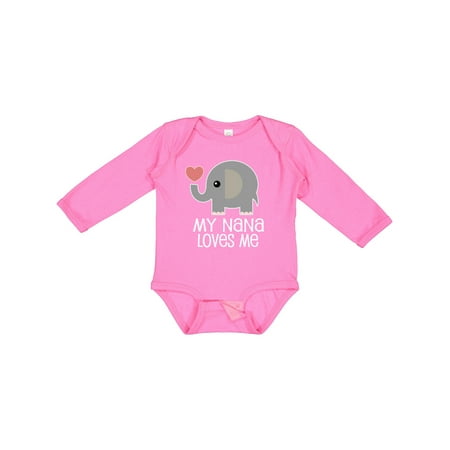 

Inktastic Nana Loves Me for Grandkids Gift Baby Boy or Baby Girl Long Sleeve Bodysuit