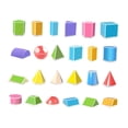 thumbnail image 3 of 24 piezas de juguetes didácticos de sólidos geométricos en 3D: cubos, esferas y formas multicolores para fomentar imaginación. Material escolar, 3 of 9