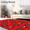 thumbnail image 2 of ODIKA 4'x6' Machine Washable Non-Slip Area Rug, Heritage Featuring Starburst and Interlocking Motifs High Traffic Rug, Red, 676585, 2 of 7