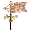 31" Luxury Polished Copper Patriotic American Flag Weathervane