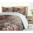 thumbnail image 5 of Ambesonne Leopard Print Duvet Cover Set, Medieval Rose Garden, Calking, Pale Pink Laurel Green, 5 of 6