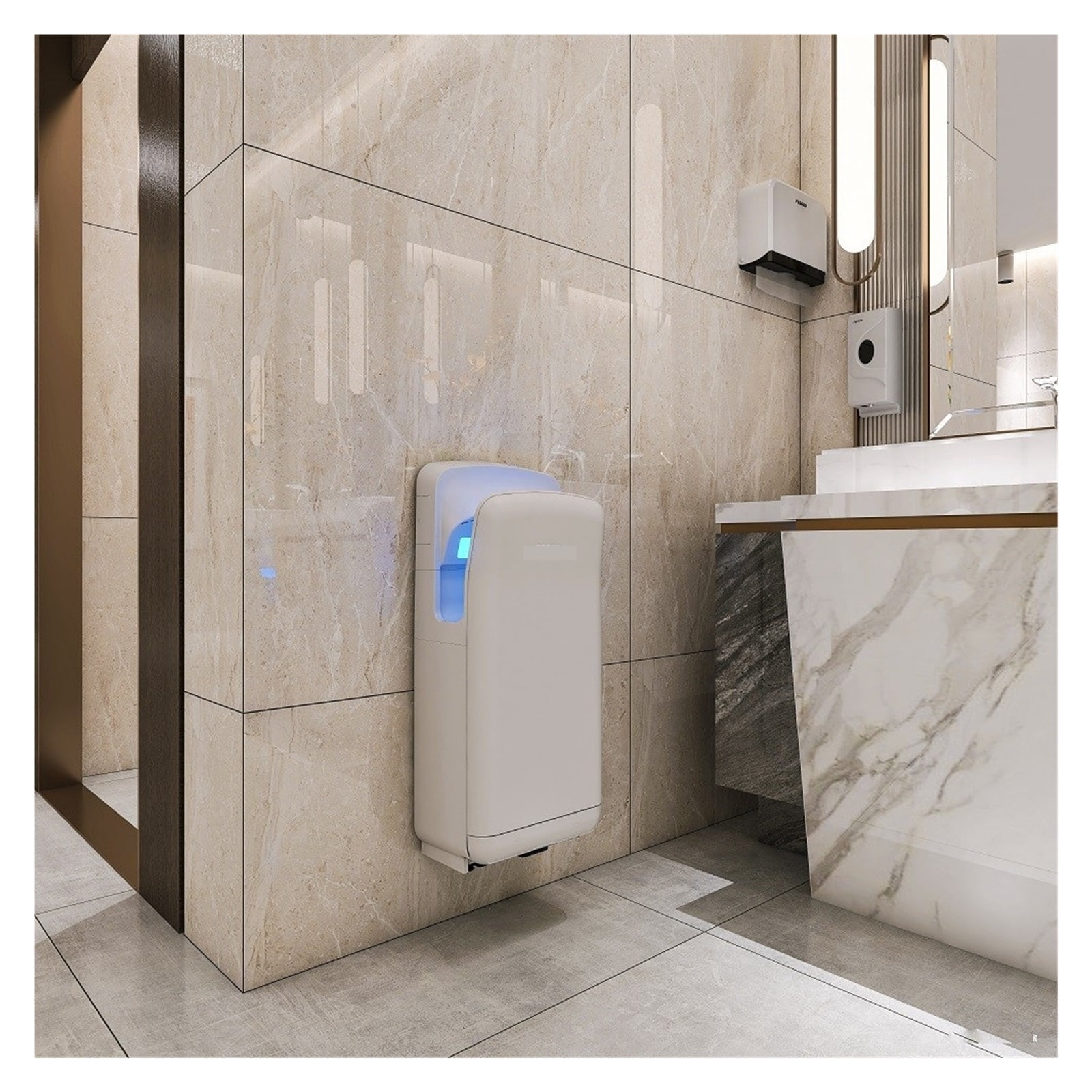 Double-sided Jet Hand Dryer, Automatically Sense Vertical Wall-mounted High Speed Jet-type Hands Drying Machine For Bathrooms ,Power as an Elephant