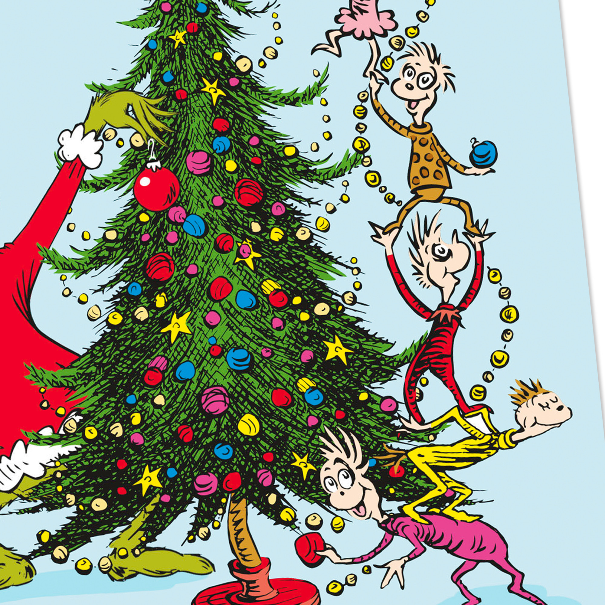 Hallmark Dr. Seuss's How the Grinch Stole Christmas! Christmas Cards (Who-Ville Tree and Tiny Whos), Pack of 10