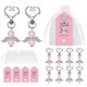 thumbnail image 1 of Baby Shower Favores Angel Llaveros Favor Organza Bolsas Tarjeta, Rosa, 1 of 5