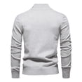 thumbnail image 4 of GigrtiJin Pull à Quart de Zip pour Hommes Manches Longues Col Montant Pull Rayé Mode Décontracté Confortable, 4 of 5