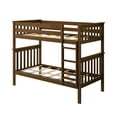 thumbnail image 3 of Max & Lily Twin over Twin Bunk Bed for Kids, Solid Wood Bunk Beds with Ladder, Walnut, 3 of 13