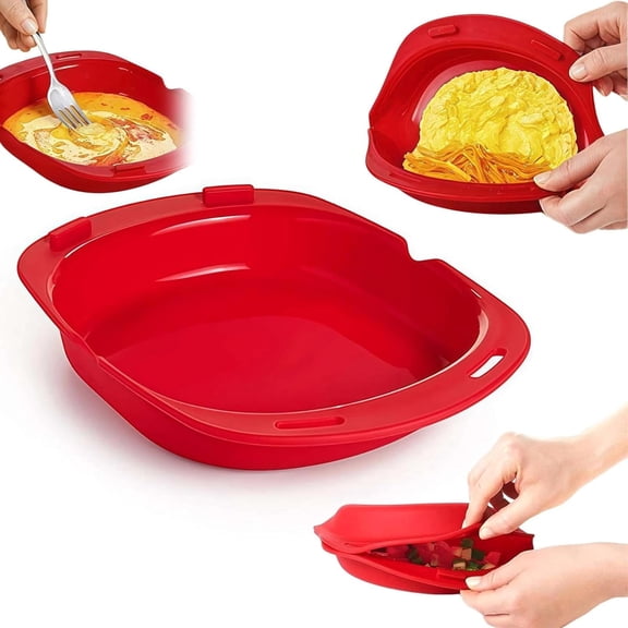 Silicone Omelette Maker, Microwave Omelet Maker with Non-Stick Sandwiches & Omelets – BPA-Free Microwave Egg Poacher, Nonstick Cooking Tray for Breakfast, Omelet Makers for Kitchen(1 PCS)