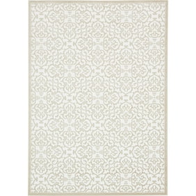 Unique Loom Color Bordered Traditional Area Rugs, Off-White