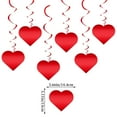 thumbnail image 3 of Valentine's Day Heart-Shaped Foil Swirl Decorations: 6-Pack Pre-Strung Red Hanging Pendants for Romantic Parties, Anniversaries, and Festive Indoor/Outdoor Celebrations, 3 of 4