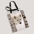 thumbnail image 2 of ABPHQTO Arctic Wolf Seen Between Two Trees In Winter Canvas Bag Reusable Tote Grocery Shopping Bags Tote Bag 14x16 inch, 2 of 2