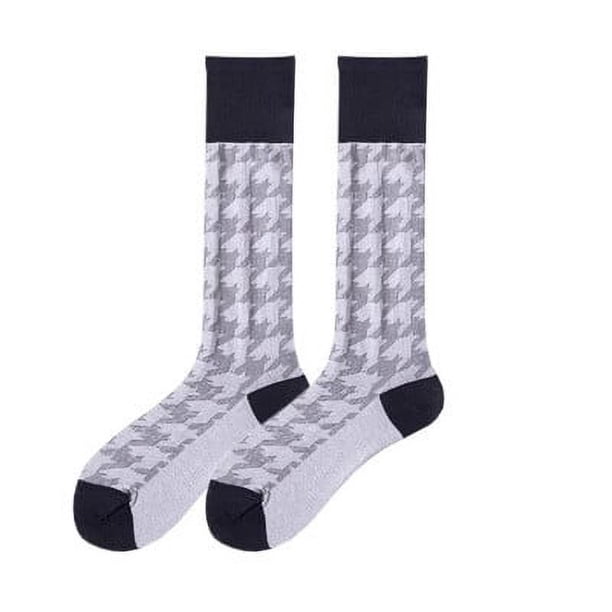 Nvzi 3 pares de calcetines casuales de algodón hasta la rodilla para mujer, calcetines largos hasta la rodilla de punto liso, regalo para toda la temporada, elásticos, suaves (A32)