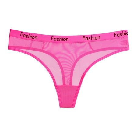 MSJUHEG Boxers For Men Mens Underwear Boxer Briefs Womens Thong Panties Transparent Lace Splicing Panties Cotton Hollow Breathable Quality Mens Boxer Briefs Hot Pink L