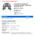 thumbnail image 2 of Front Brake Pad and Rotor Kit - Compatible with 2005 - 2008 Pontiac Grand Prix 3.8L V6 2006 2007, 2 of 3