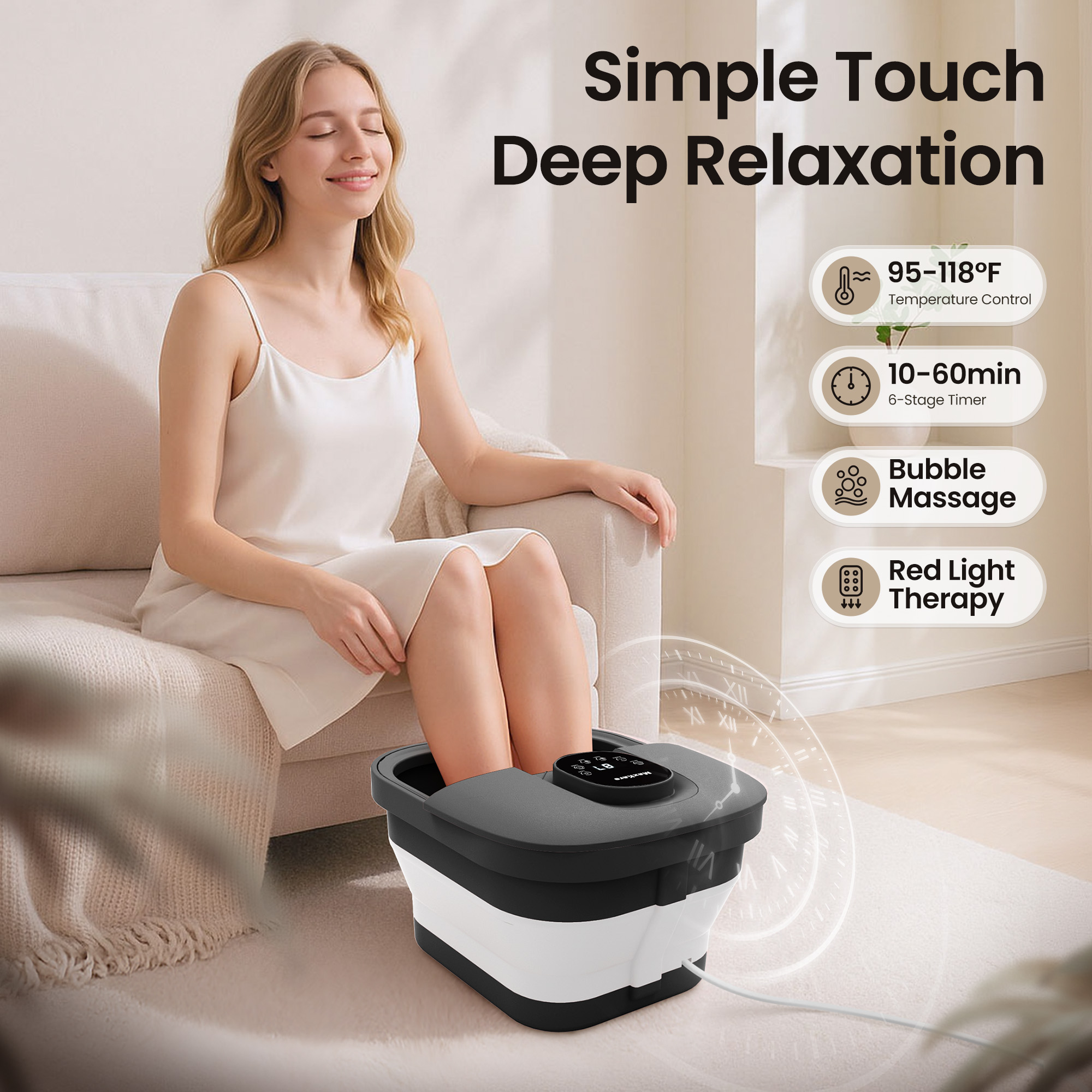 MaxKare Collapsible Foot Spa with Heat and Massage photo 8
