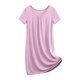 thumbnail image 1 of TaTaai Women's Summer Casual Fashion Solid Crew Neck Short Sleeve Mini Nightgown Soft Comfortable Short Dress Gift, 1 of 9